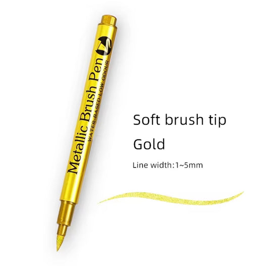 Marqueur Métallique Permanent Or ou Argent, 2PC