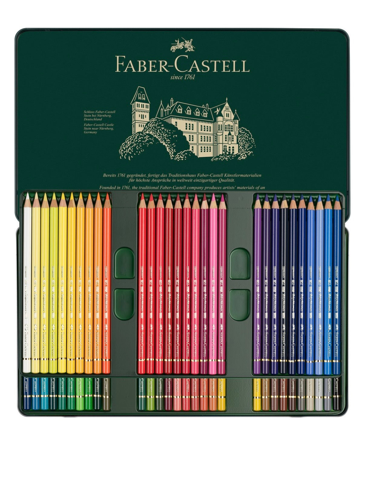 Boîte en métal Faber-Castell - Polychromos - 60 crayons